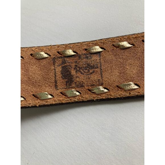 Kenny Rogers Womens 32 Hand Woven Tooled Leather Acorns Leaves Belt Fall Autumn - Picture 5 of 8
